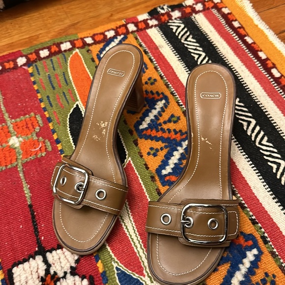 Coach cognac brown sandals size 8 new - Picture 3 of 3
